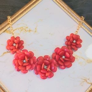 Pink Fuchsia Floral Statement Necklace